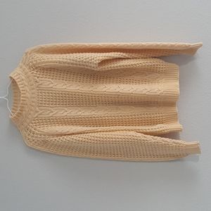 Lindsey Blake Medium 100% Acrylic Womans Sweater Knit Ivory Peach Cream